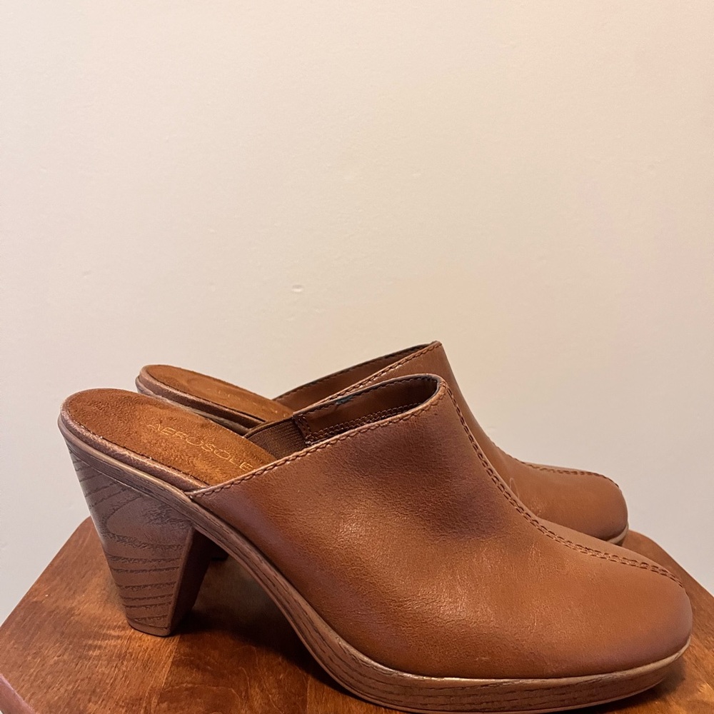 Women's Brown Heeled Mules